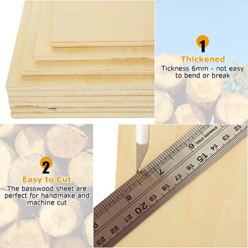 6 Pack Basswood Plywood Sheets 12x12x1/8 for Crafts, Unfinished Woo –  WoodArtSupply