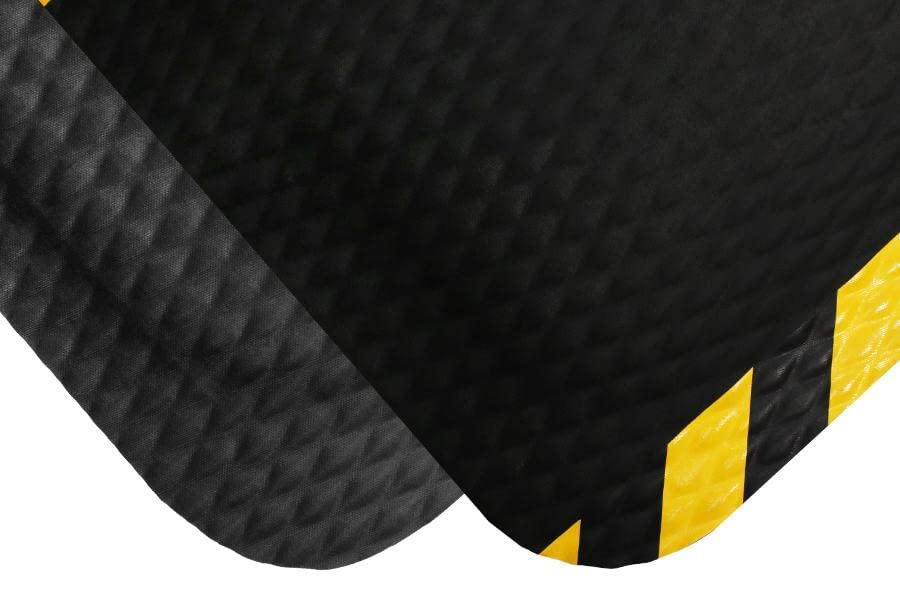 American Floor Mats Hog Heaven Premium 7/8" Black & Yellow Border 3' x 5' Nitrile Backed Anti-Fatigue Comfort Mat American Floor Mats