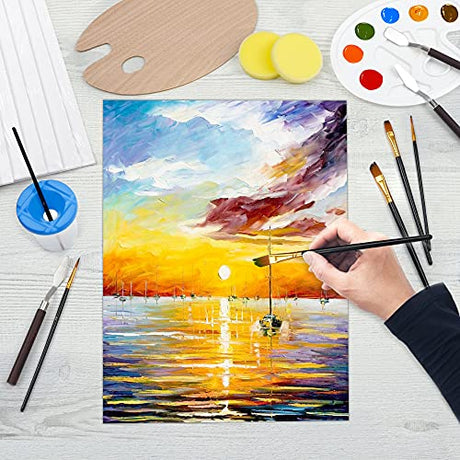 50 Pack Canvas Painting Kit, Shuttle Art Painting Supplies with 28 Multi Sizes Canvas Boards for Painting and 22 Tools including Paint Brushes, Shuttle Art