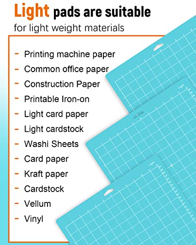 Colemoly 12x12 Cutting Mat 4 Pack Light for Cricut Maker 3/Maker/Explore 3/Air 2/Air/One 1 Pack Cut Cards Scraper Blue Grip Sticky Cricket Colemoly