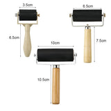 YEXPRESS 3 PCS Rubber Brayer Roller, Rollers Hard Rubber, Vinyl Roller for Printmaking, Wallpapers Stamping Gluing Application, 1.4, 2.4 and 4 Inch YEXPRESS