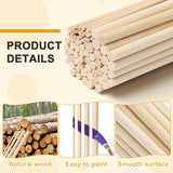 HAPY SHOP 80 Pieces Wooden Dowel Rods Assorted Sizes Dowel Rods 1/8, 3/16, 1/4, 5/16 x 12 Inch Unfinished Natural Wood Craft Dowel Rods for Crafts HAPY SHOP