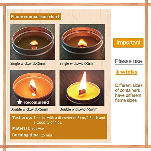 PXBBZDQ 100 PCS Wood Wicks for Candles Making 5.9 X 0.5 Inch Crackling Wooden Candle Wick for Soy Candle Making,Long Woodwick - 50 Sets PXBBZDQ