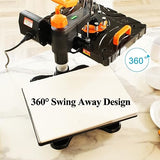 Heat Press Machine for T Shirts 12x15, 8 in 1 Heat Press, 850W Sublimation Machine, 360° Rotation Swing-Away Plate Heatpress, DIY Tumbler Heat Press, AKEYDIY