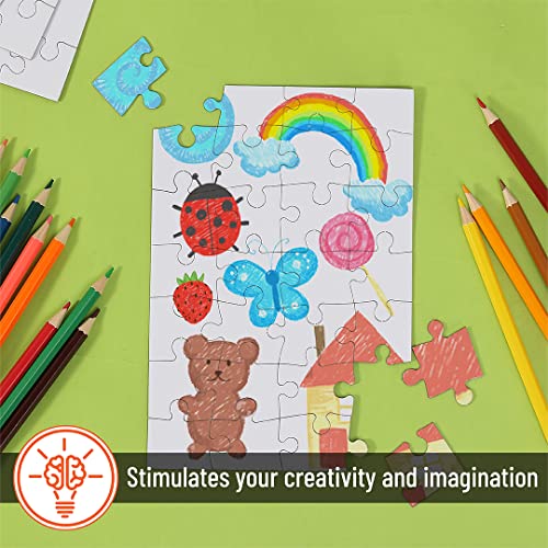 Mr. Pen- Blank Puzzle, 8 Pack, 28 Pieces/Pack, 5.5 x 8.1 Inches, White, Blank Puzzles to Draw on, White Puzzle, All White Puzzle, Blank Puzzle Pieces Mr. Pen