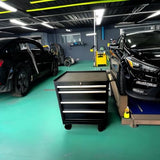 Tool Dorm Storage Cabinet 27Inch Metal Storage Cabinet with 4 Drawer,Rolling Wheel, Cold Rolled Steel, Black Powder Coating, Suitable for Garage, Generic