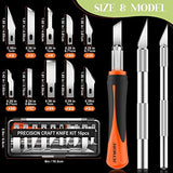 JETMORE 16 Pcs Craft Knife, 3 Pcs Exacto Knife with 13 Pcs SK5 Steel Sharp Blades, Professional Hobby Knife Perfect for Modeling, Carving, Precision Jetmore