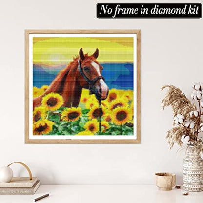 Joechie Diamond Painting Kits, Horse Diamond Art Kits for Adults Kids Beginner, DIY 5D Painting Art Craft for Home Wall Decor Gift (12x12inch)
