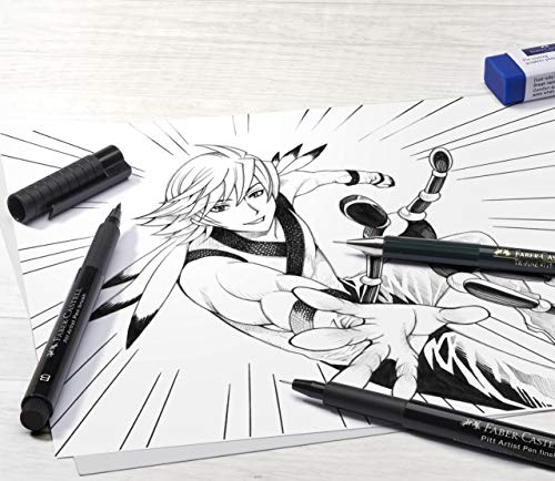 Faber-Castell PITT Artist Pen Manga Drawing Set 167132, Black