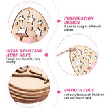 TOYANDONA 48 Pcs Easter Wooden Ornaments, Unfinished Wood Easter Cutouts Hanging Embellishments Easter Wooden Crafts for Kids Easter Party Supplies TOYANDONA