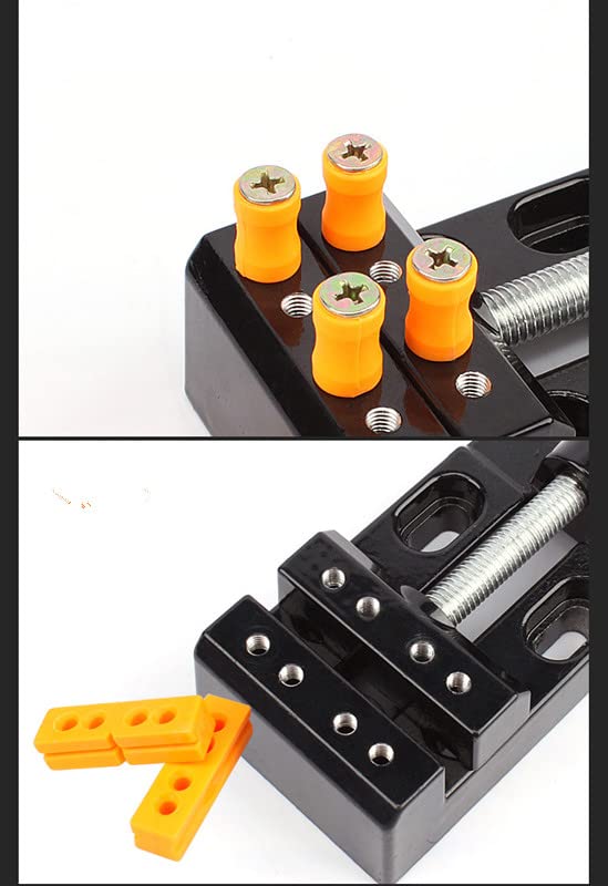 Mini Bench Clamp Flat Table Vice Adjustable Drill Press Vice for DIY Jewelry Walnut Nuclear Drilling Carving Watch Repair Tool Hozzwhoo