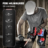 Cordless Reciprocating Saw for Milwaukee m18 18V Battery, Brushless motor, Variable Speed 0-3000 Spm,Tool Free Blade Change, 4 Saw Blades for Cerycose