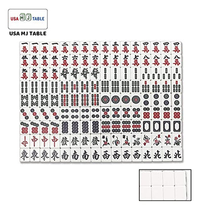 USA MJ Table 44mm Tiles Automatic Mahjong 4 Legs Dining Game Table, Chinese Style, Comes 2 Sets of Magnetic Tiles & One Year Warranty (Not for 152 - WoodArtSupply