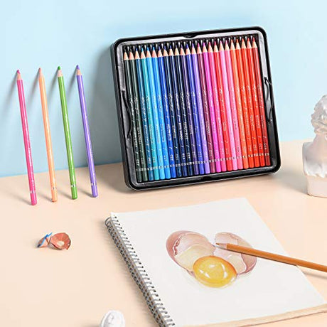 48 Premium Colored Pencils for Adult Coloring,Artist Soft Series Lead Cores with Vibrant Colors,Professional Oil Based Colored Pencils,Coloring RAAM REFINED