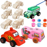 SHAPGEI 12 Pieces Wood DIY Car Toys Unfinished Wooden Cars Paintable Wood Car Blocks Crafts for Students Home Activities Easy Woodworking and Family SHAPGEI