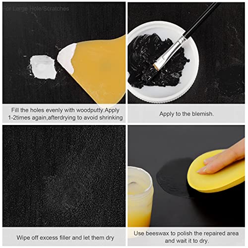 SEISSO Wood Furniture Repair Kit -12 Wood Fillers with Wood Putty and Touch Up Markers Wax Fillers Beeswax for Hole, Scratch, Cracks Cover Wooden SEISSO