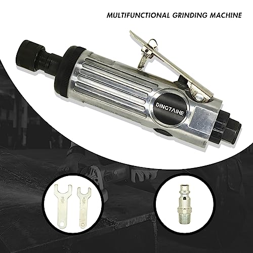 DINGTAIHE 1/4Inch Air Die Grinder, Straight Grinder, Pneumatic Air Die Grinder Heavy Duty Industrial Polisher Grinding Cleaning Tool DINGTAIHE