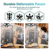 2-Pack Led Garage Light 180W, 18000LM LED Ceiling Lighting with E26/E27 Medium Base, 6000K Deformable LED Shop Light with 10+1 Adjustable Panels for Nexillumi