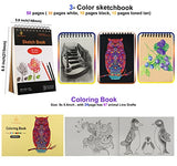 Heshengping, 41pcs Sketching Pencil Set Drawing Sketch Kit Graphite Pencils Charcoal Pencils Watercolor Pencils Blending Stumps 50page sketchbook, Heshengping