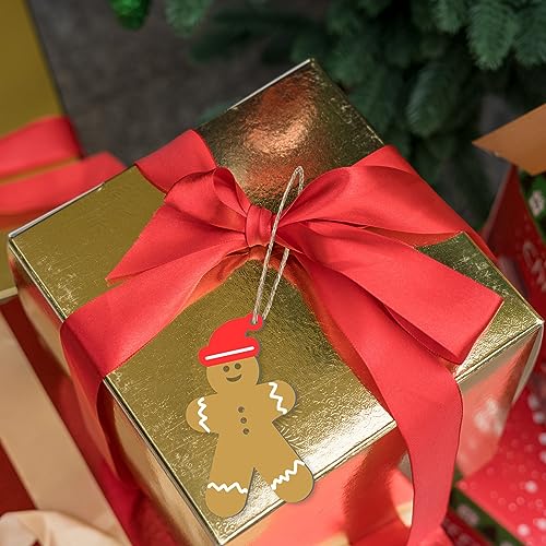 Christmas Hat Gingerbread Man Shape Unfinished Wood Gingerbread Man Blank Wood Pieces Wooden with Twines Art Ornaments for Christmas Wedding Birthday Zontween