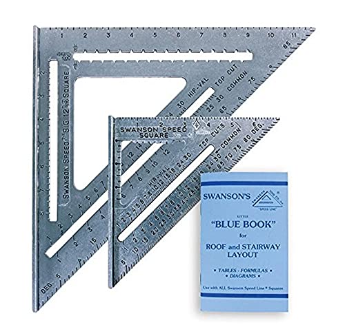 SWANSON Tool Co., Inc SW1201K Value Pack 7 inch Speed Square and Big 12 Speed Square (without layout bar) ships with Blue Book - WoodArtSupply