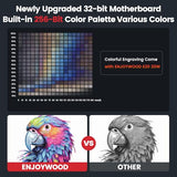 ENJOYWOOD Laser Machine 20W Output Power with Air Assist& Rotary Roller Laser Engraving 0.08 * 0.1mm Compressed Spot Laser Engraver Cutter Machine ENJOYWOOD