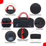 MELOTOUGH 16 Inch Tool Bag Canvas Tool Tote Bags with Zipper Heavy Duty Portable Tool Bag Organizer for Electrician,Plumbing,Technician,HVAC (Black) MELOTOUGH