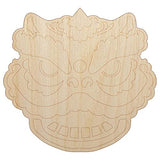 Chinese New Year Lion Dancer Head Unfinished Wood Shape Piece Cutout for DIY Craft Projects - 1/8 Inch Thick - 4.70 Inch Size Sniggle Sloth