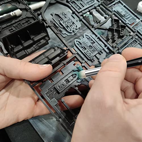 Dry Brush Miniature Painting Drybrush Set - 6PC Golden Maple Professional Modellers Miniature Paint Brushes for Warhammer 40k, DND Miniatures, golden maple