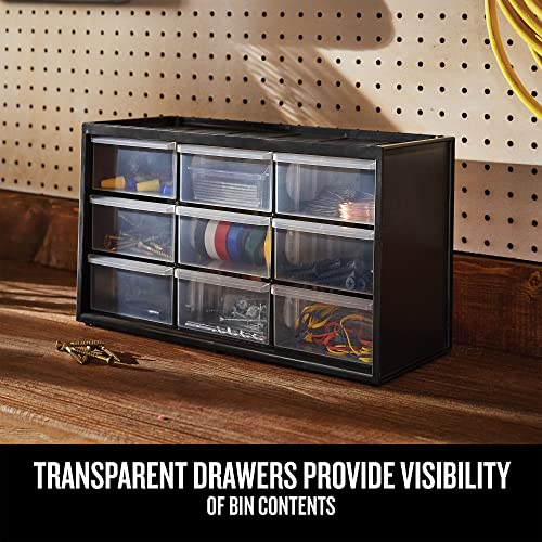 Craftsman Plastic Storage Organizer Bin System, 9 Compartment, Modular, Home Office Craftsman
