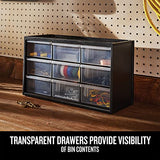 Craftsman Plastic Storage Organizer Bin System, 9 Compartment, Modular, Home Office Craftsman