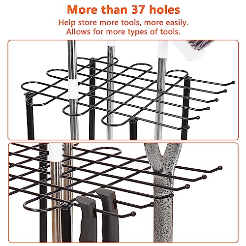 Garage Storage, Tool Storage Rack, Garage Organization, Organizes up to 40 Long-Handled Tools, Yard Tool Holder Organizer for Garage, Garden, Shed Kingarage
