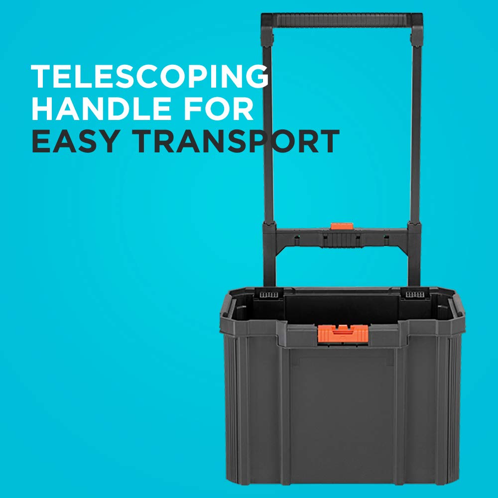 beyond by BLACK+DECKER BLACK+DECKER BDST60500APB Stackable Storage System - 3 Piece Set (Small, Deep Toolbox, and Rolling Tote) beyond