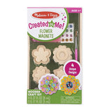 Melissa & Doug Created by Me! Flower Wooden Magnets Craft Kit (4 Designs, 4 Paints, Stickers, Glitter Glue) Melissa & Doug