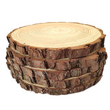 Natural Wood Slices Round Pine Wood Slabs 5 Pack Round Rustic Woods Slices 9"-11" Rustic Tree Bark Slice Weathered Log Disc Outdoor Country Barn BESTWD