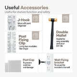 HOMEDANT House 5 Tier 24.4" W Laminated Metal Shelving Unit Adjustable Storage Utility Rack Heavy Duty Shelves Organization Multipurpose Shelf HOMEDANT