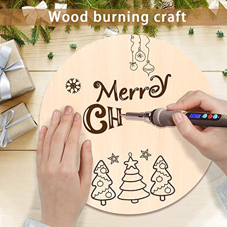 JOICEE 12PACK Wood Rounds for Crafts, 12 Inch Unfinished Wood Circles Discs for Door Hanger Sign Blank, Particle Board for Wreath Boards Crafts JOICEE
