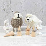 Framendino, 10 Pack Natural Wood Cone Ring Holder Finger Jewelry Display Stand Organizer DIY Craft Wooden Cone (Vertical Shaped) Framendino