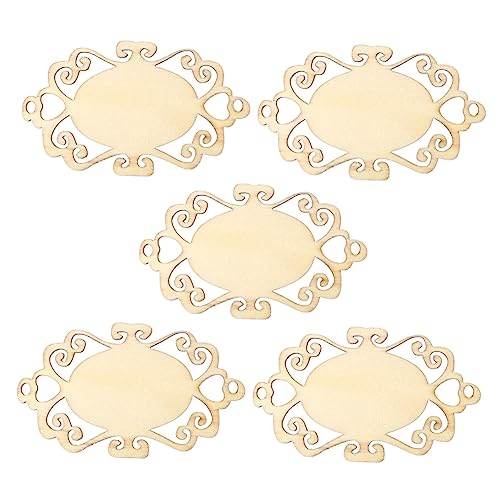 Anneome 5pcs Wedding Decor Unfinished Wood Shapes Wooden Slices Blank Wooden Hanging Heart Decorations Embellishments for Crafting Wood Decor Anneome