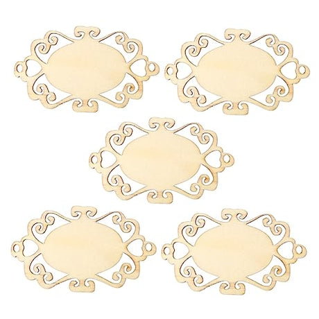 Anneome 5pcs Wedding Decor Unfinished Wood Shapes Wooden Slices Blank Wooden Hanging Heart Decorations Embellishments for Crafting Wood Decor Anneome
