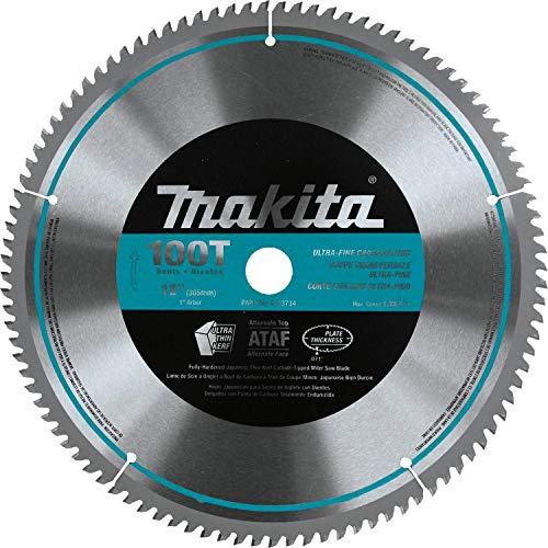 MAKITA 12" X 1" 100T MICRO POLISHED MITER SAW BLADE, A-93734 , Silver - WoodArtSupply