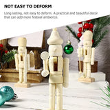 PRETYZOOM Home Decor 12Pcs Christmas Wooden Unfinished Nutcracker Figurines DIY Unpainted Blank Nutcracker Soldier Figures Nutcracker Ornaments PRETYZOOM