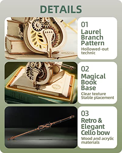 ROKR 3D Wooden Cello Music Box Kit – Creative Puzzle for Adults and Teens ROKR