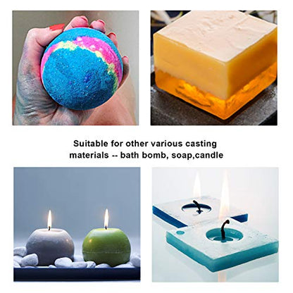 Silicone Resin Molds 5Pcs Resin Casting Molds Including Sphere, Cube, Pyramid, Square, Round with 1 Measuring Cup & 5 Plastic Transfer Pipettes for - WoodArtSupply