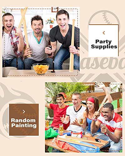 Wettarn 27 Inch 2 Pcs Mini Baseball Bats Wooden Baseball Bat Craft Unfinished Small Baseball Bats Unpainted Wood Baseball Bats for Painting DIY Craft Wettarn