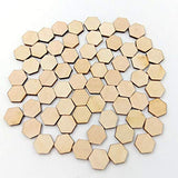 Healifty 200pc Blank Square Wood Plaque Hand Decor Unfinished Wooden Slices Wooden Cutouts for Painting Honeycomb Wood Cutout Wood Hexagon Gift Healifty