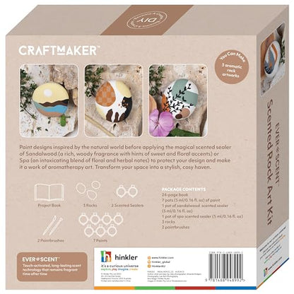 Craft Maker: Scented Rock Art Kit - DIY Rock Painting for Adults, All-in-1 Kit, Spa & Sandalwood Scented Sealers, Unique Easy-to-Follow Projects