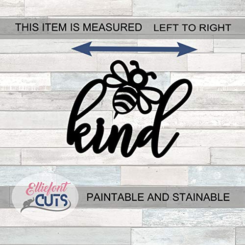 Be Kind Wood Cutouts for crafts, Laser Cut Wood Shapes 5mm thick Baltic Birch Wood, Multiple Sizes Available Elliefont Styles