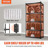 VEVOR Storage Shelving Unit, 5-Tier Adjustable, 2000 lbs Capacity, Heavy Duty Garage Shelves Metal Organizer Wire Rack, Black, 36" L x 16" W x 72" H VEVOR