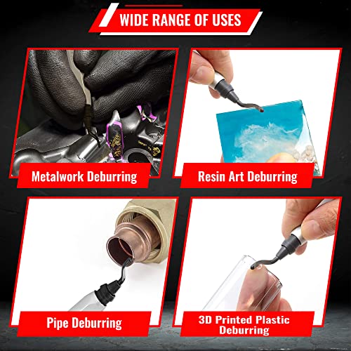 AFA Tooling - Deburring Tool with 10 Extra High Speed Steel Blades - Works on Metal, Resin, PVC Pipes, Copper, Plastic and 3D Printed Edges - AFA Tooling Approved for Automotive